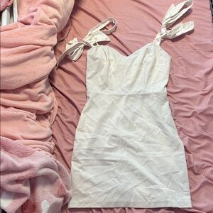 Express White Tie-Strap Mini Dress